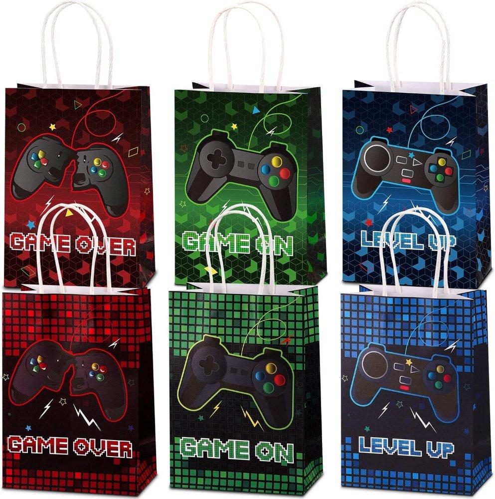 Miniatura 3 de 1 bolsas de regalo de fiesta, bolsas de regalo de papel kraft con asas, surtidas