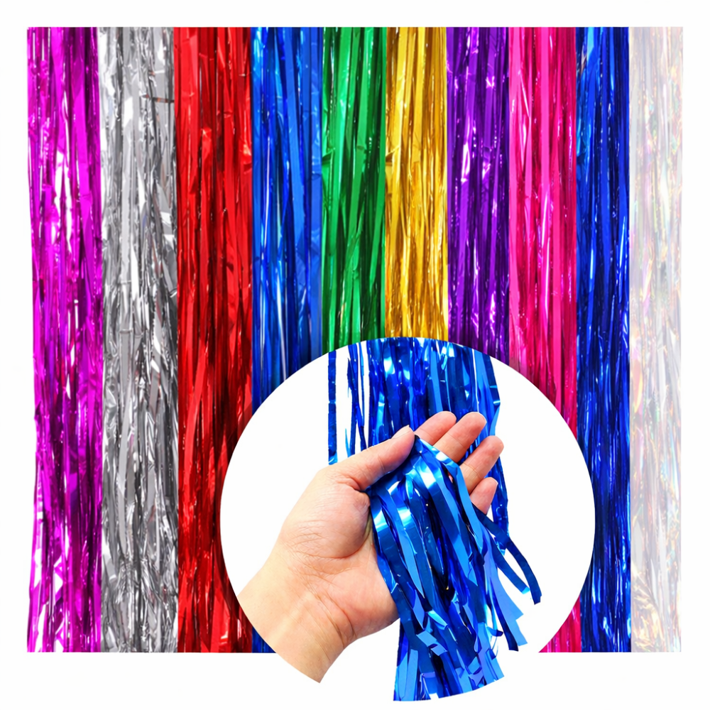 Miniatura 2 de Cortina de Lluvia Metálica Dorada