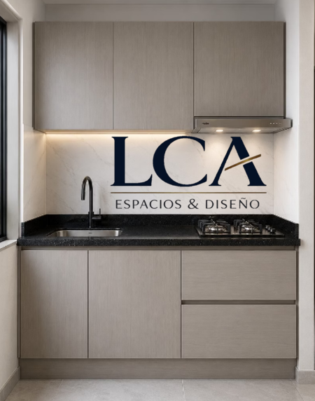 Cocina integral de 1.50 metros con mesón granito negro San Gabriel