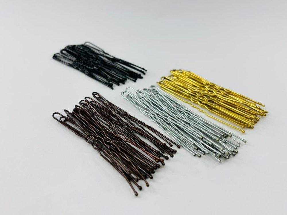 001 BOBBY PINS 7 CMS DORADO NEGRO ORO ROSA PLATEADO X 10