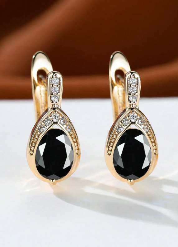 Aretes gota negros 108568267