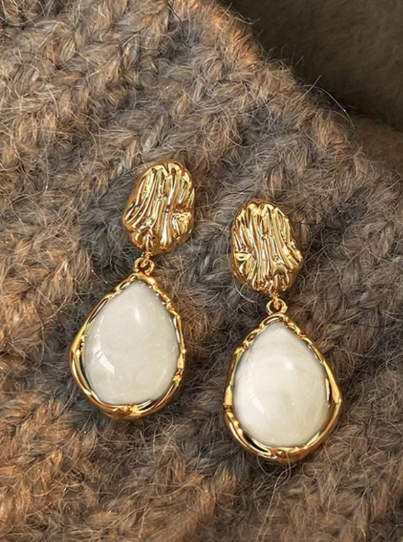 Aretes gota dorados 76766224