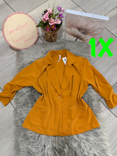 Blazer mostaza manga 3/4