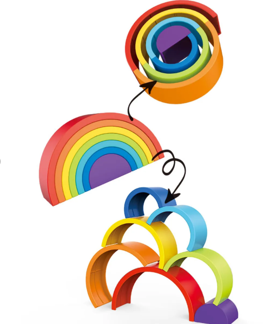 Miniatura 3 de Bloques de construccion arcoiris 7 pcs