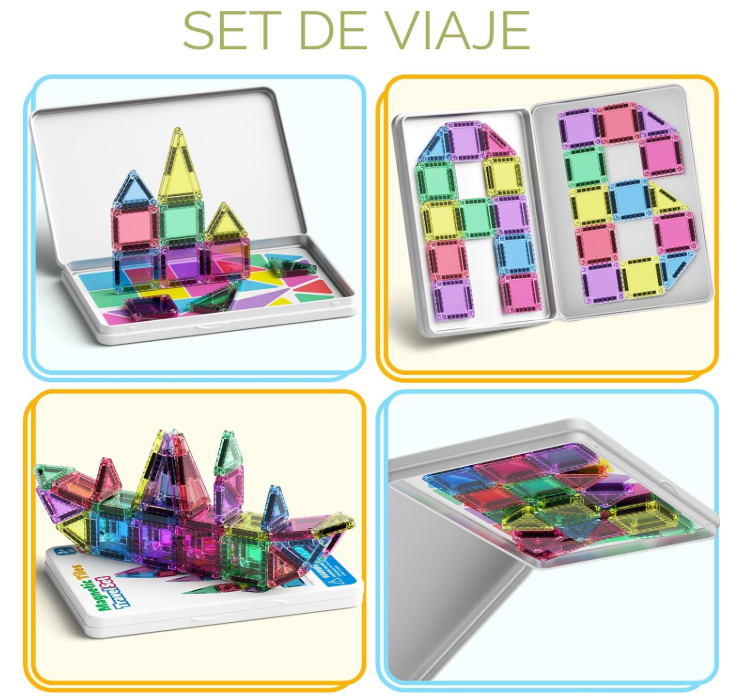Miniatura 2 de Bloques planos magnético translucidos 40 pcs 