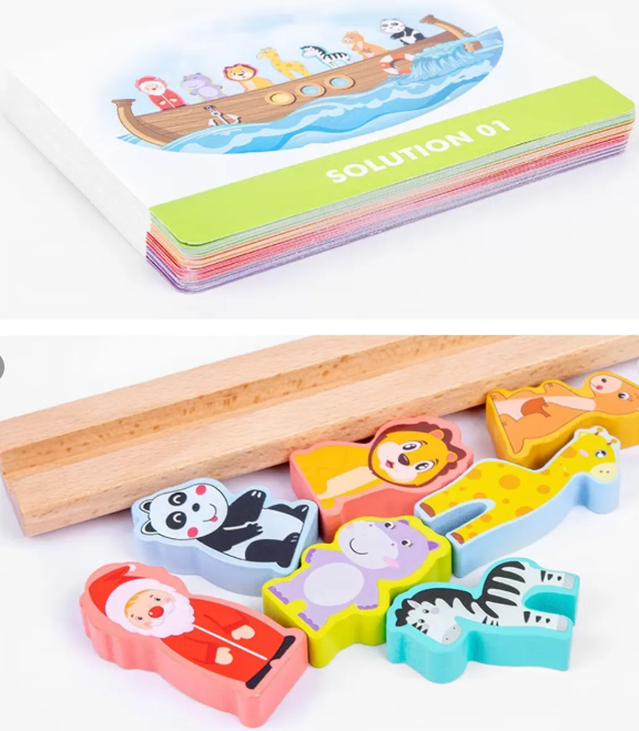 Miniatura 3 de Arca de Noah con animales en madera