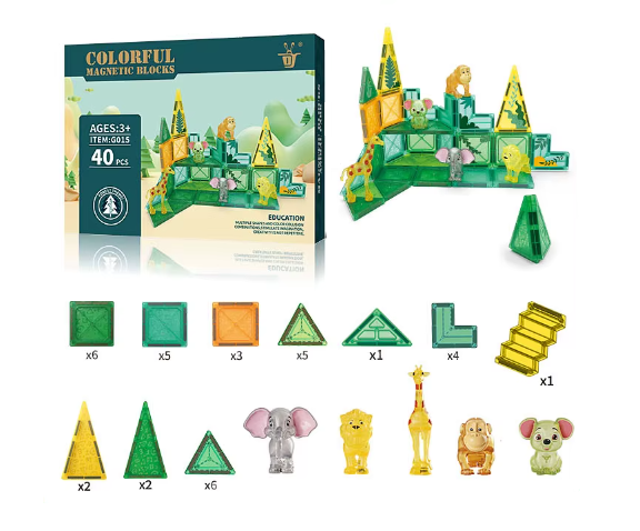 Miniatura 2 de Bloques planos magnético de animales 40 pcs 
