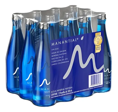 Agua Manantial Vidrio 500ml x12