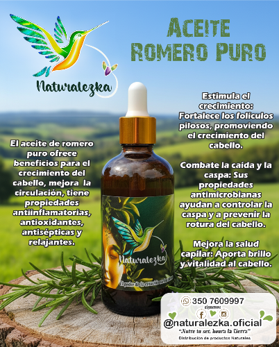 Aceite de Romero Puro, potenciado con otros ingrediente naturales