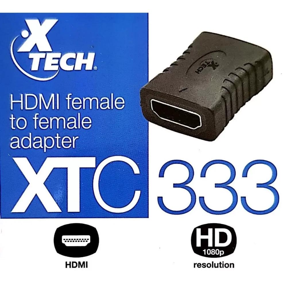 Adaptador con conector HDMI hembra a hembra XTECH