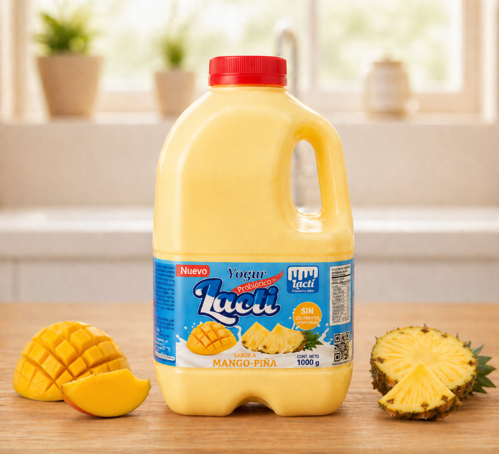 (MANGO-PIÑA) 1 Litro - Yogurt Entero Lacti