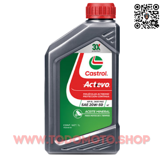 ACEITE 4T  - CASTROL ACTEVO - 20w50 MINERAL