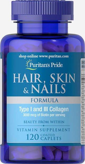  PURITANS PRIDE HAIR, SKIN & NAILS FORMULA 120 TAPLETA
