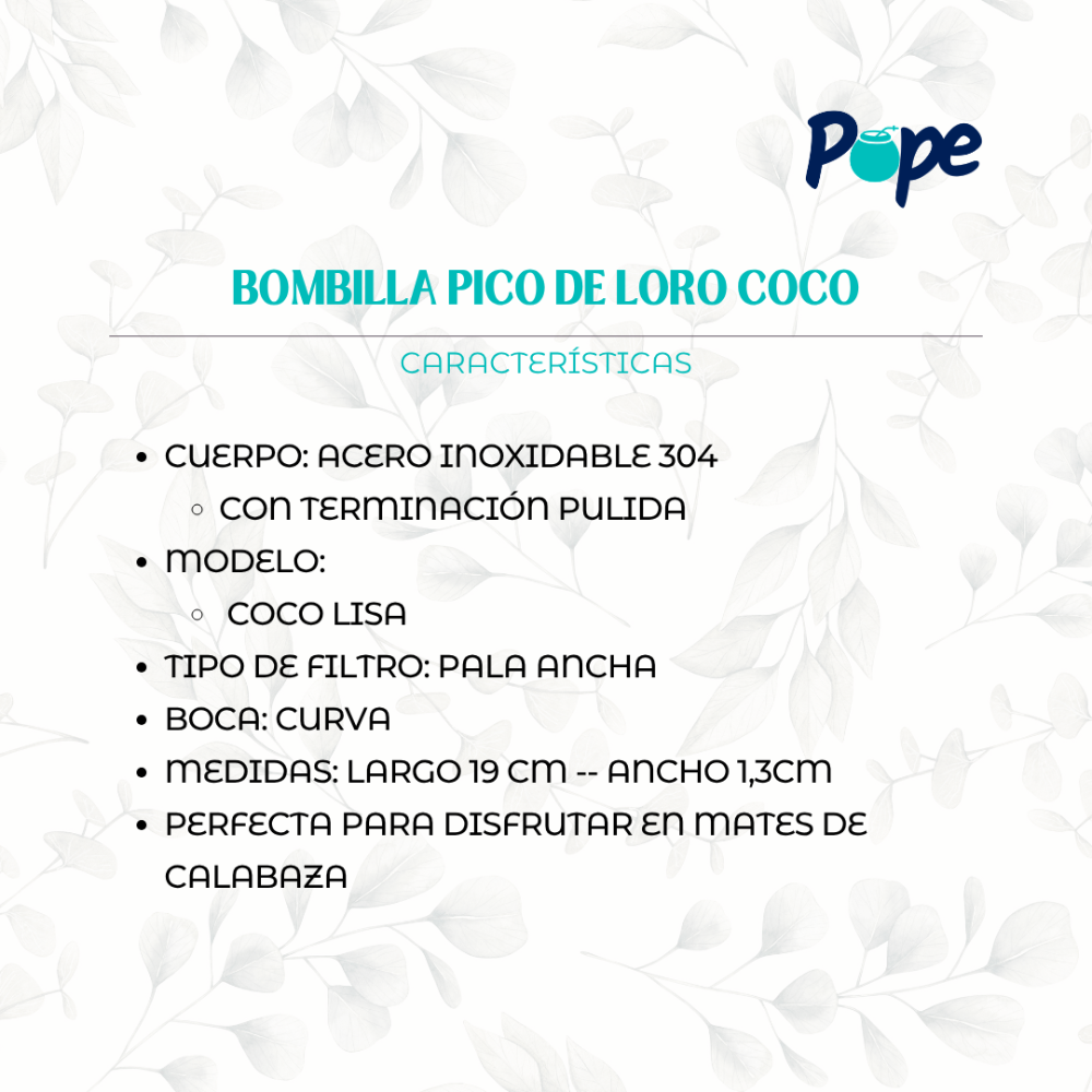 Miniatura 2 de Bombilla Pico de Loro Coco