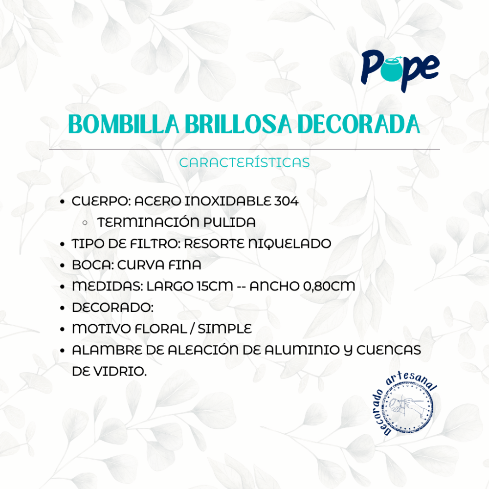 Miniatura 2 de Bombilla Brillosa Decorada
