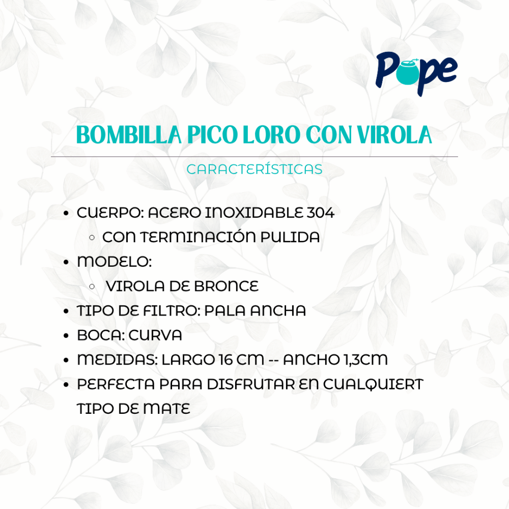 Miniatura 2 de Bombilla Pico de Loro con Virola / pala