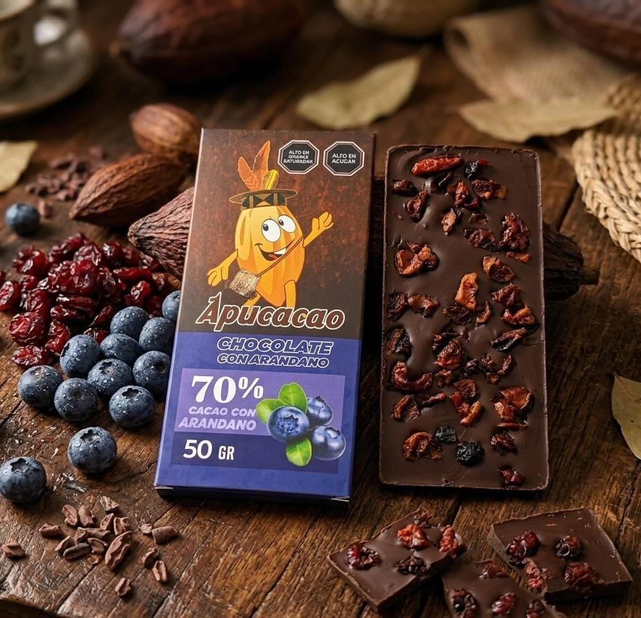 Chocolate bitter al  70 % con trozos de fruta /Arandano