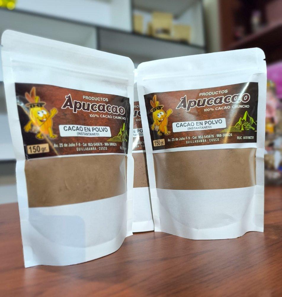 Apucacao, Cacao en polvo,  Presentación de 150 gr.