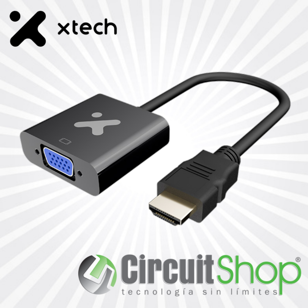 Adaptador de video HDMI macho a VGA hembra Xtech XTC-384