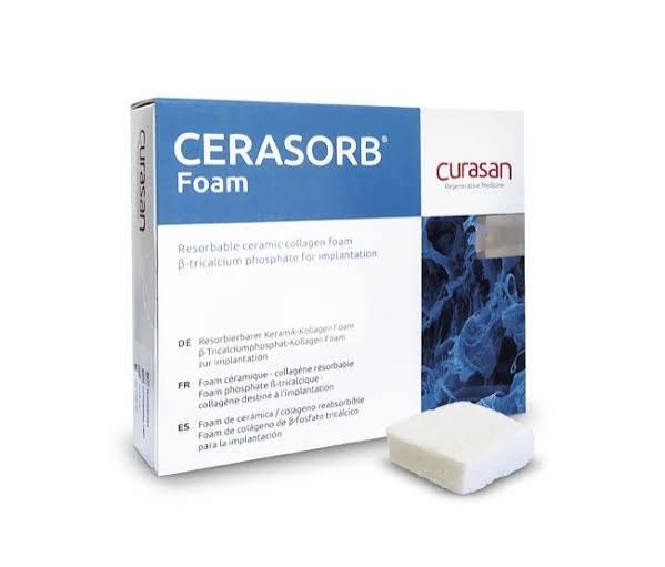 CERASORB Foam (Moldável)-Matriz reabsorvível de fosfato β-tricálcico de fase pura + colágeno