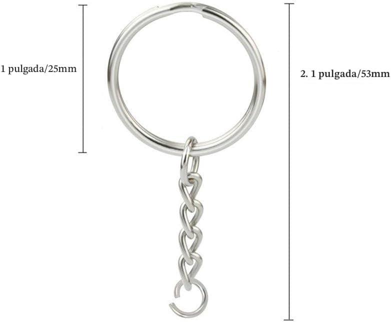 Miniatura 2 de Argolla plateada para llaveros  x 5 Unidades 2.5 cm