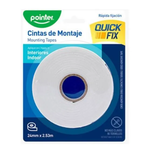 Cinta doble faz pre-cortada 19mm x 2.5 metros