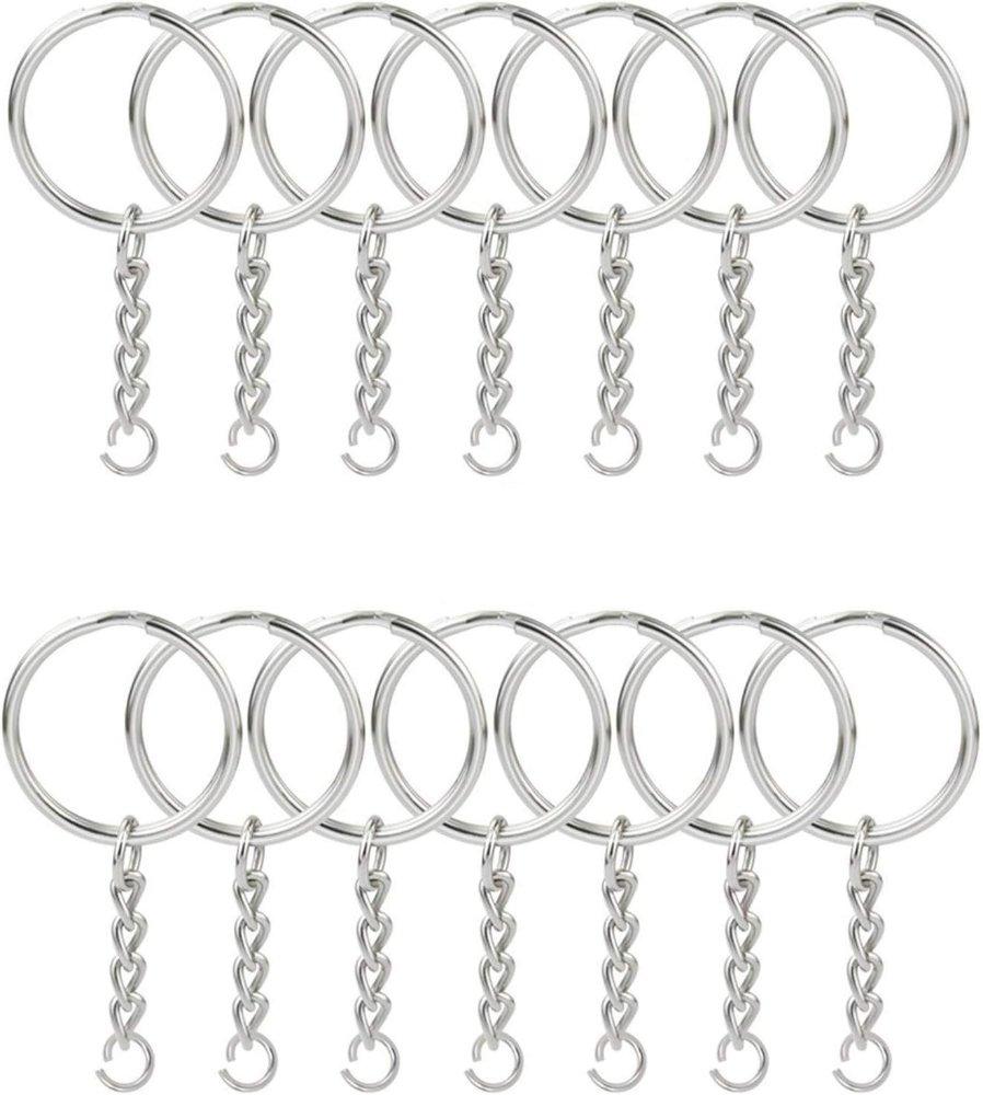 Argolla plateada para llaveros x 5 Unidades 2.5 cm