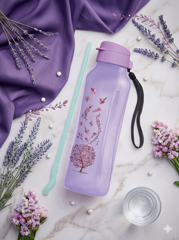Aquavive con pajilla color morado