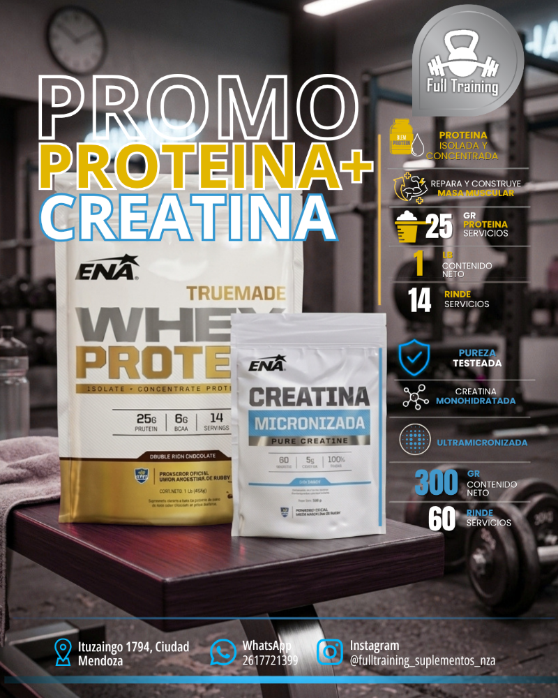 1 PROMO ENA DOYPACK WHEY PROTEIN 1LB + CREATINA 300GR 