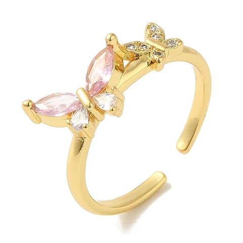 Anillo mariposa rosa