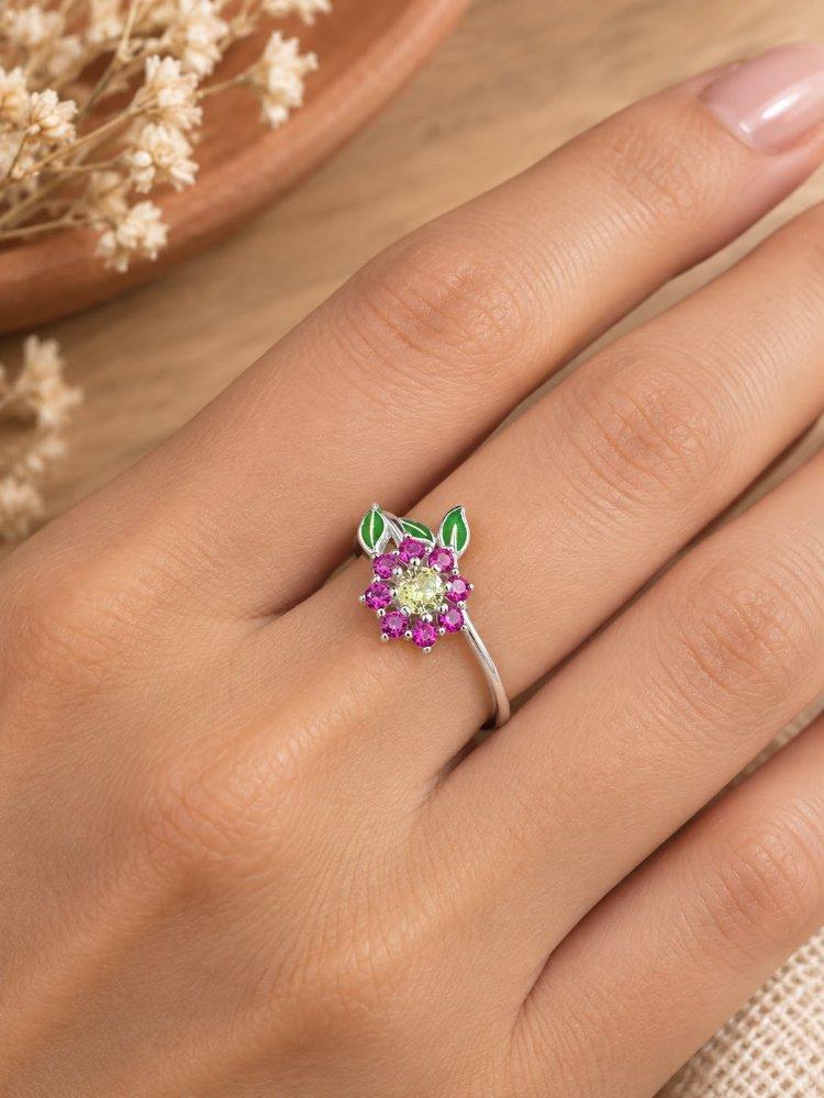 Anillo Flora - Jardín de circonias