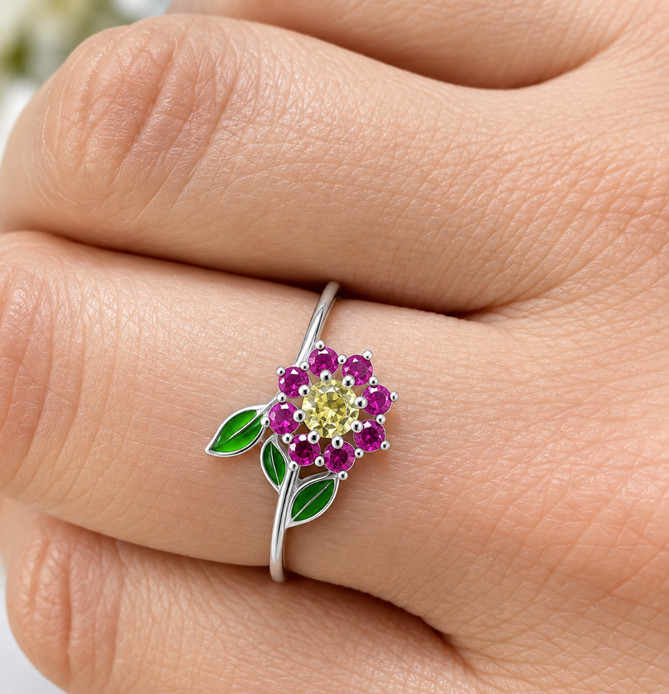 Miniatura 3 de Anillo Flora - Jardín de circonias