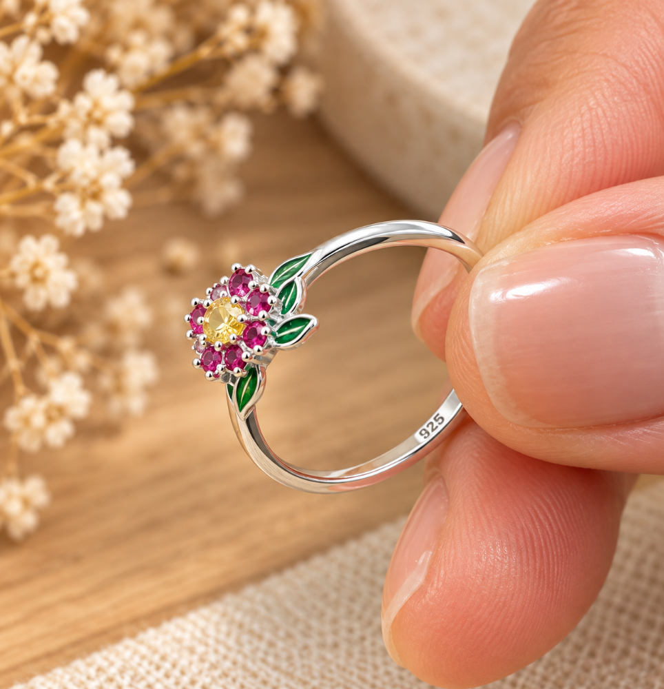 Miniatura 2 de Anillo Flora - Jardín de circonias