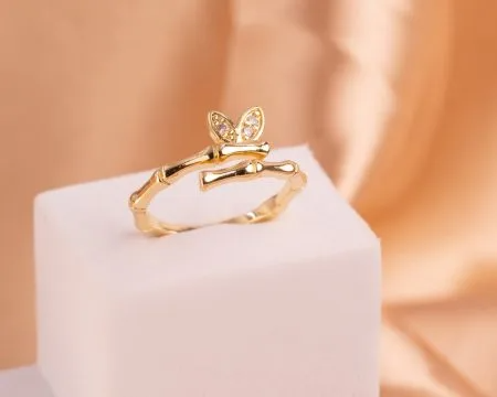 Miniatura 2 de Anillo Rama Mariposa Dorado Ref A1501