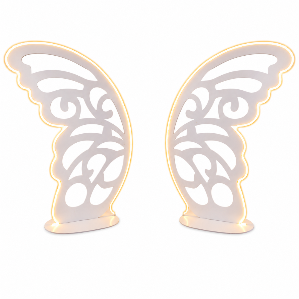 Ala mariposas madera grande unidad sin luz