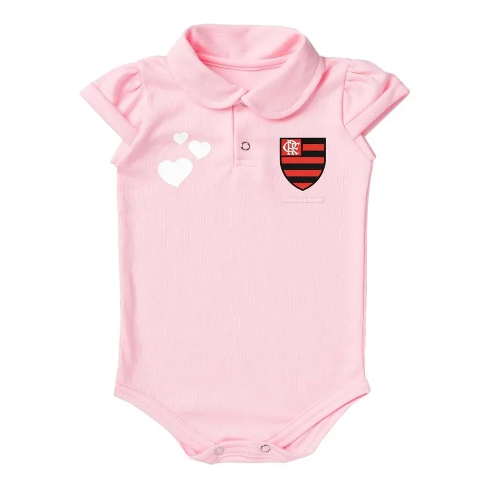 Body Flamengo Rosa Torcida Baby