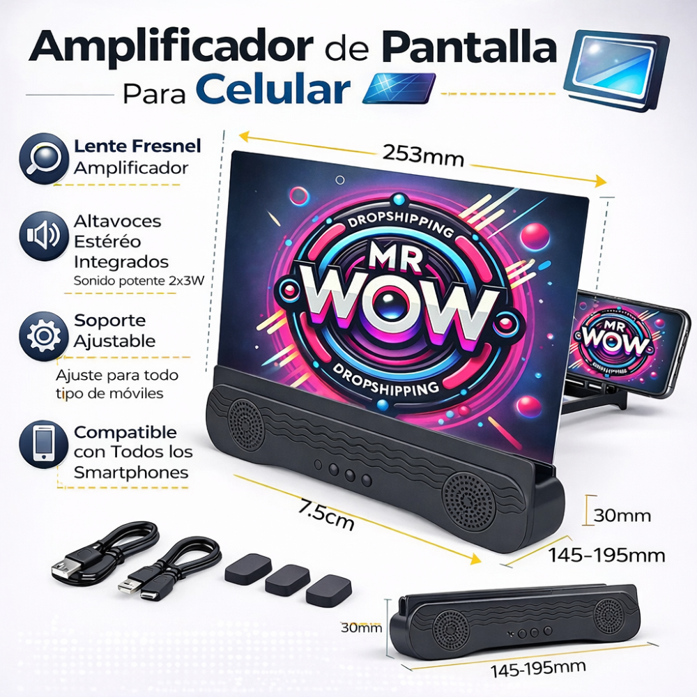 Miniatura 3 de AMPLIFICADOR DE PANTALLA CELULAR CON BOCINA BLUETOOTH