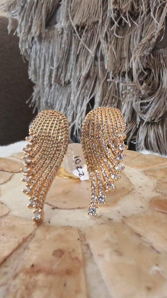 Miniatura 2 de Anillo de forma de alas dorado