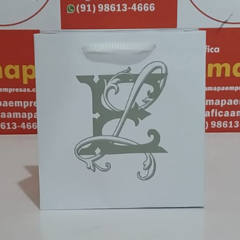 Miniatura 3 de Sacola (10x10cm) - Papel SEM brilho - Alça Cordão - Promoção