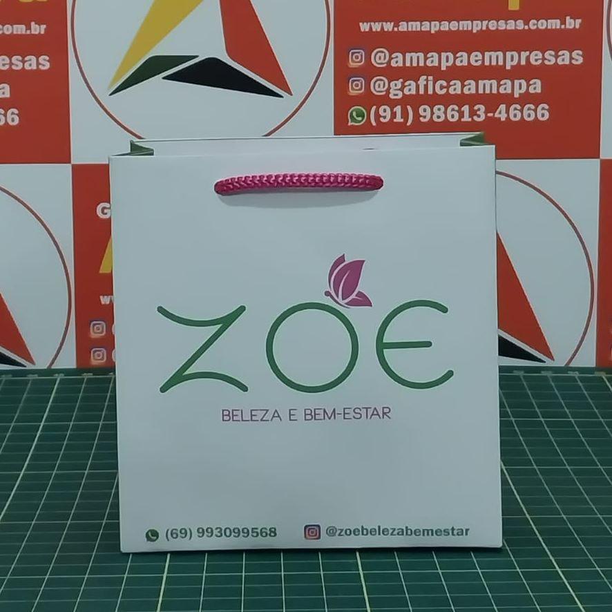 Miniatura 2 de Sacola (10x10cm) - Papel SEM brilho - Alça Cordão - Promoção