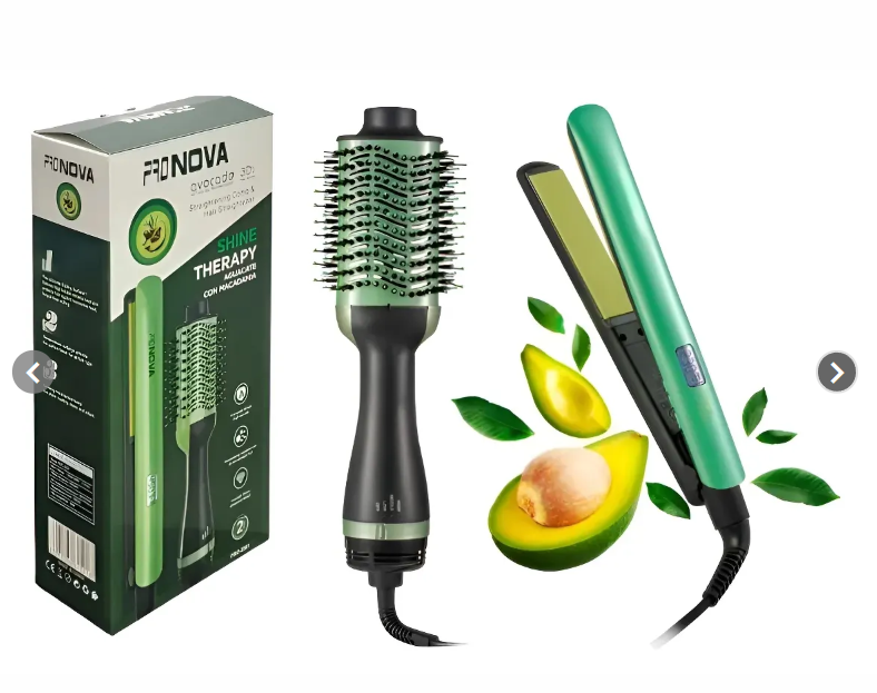Miniatura 3 de Combo Cepillo Secador y Plancha Aguacate Alisador Pronova