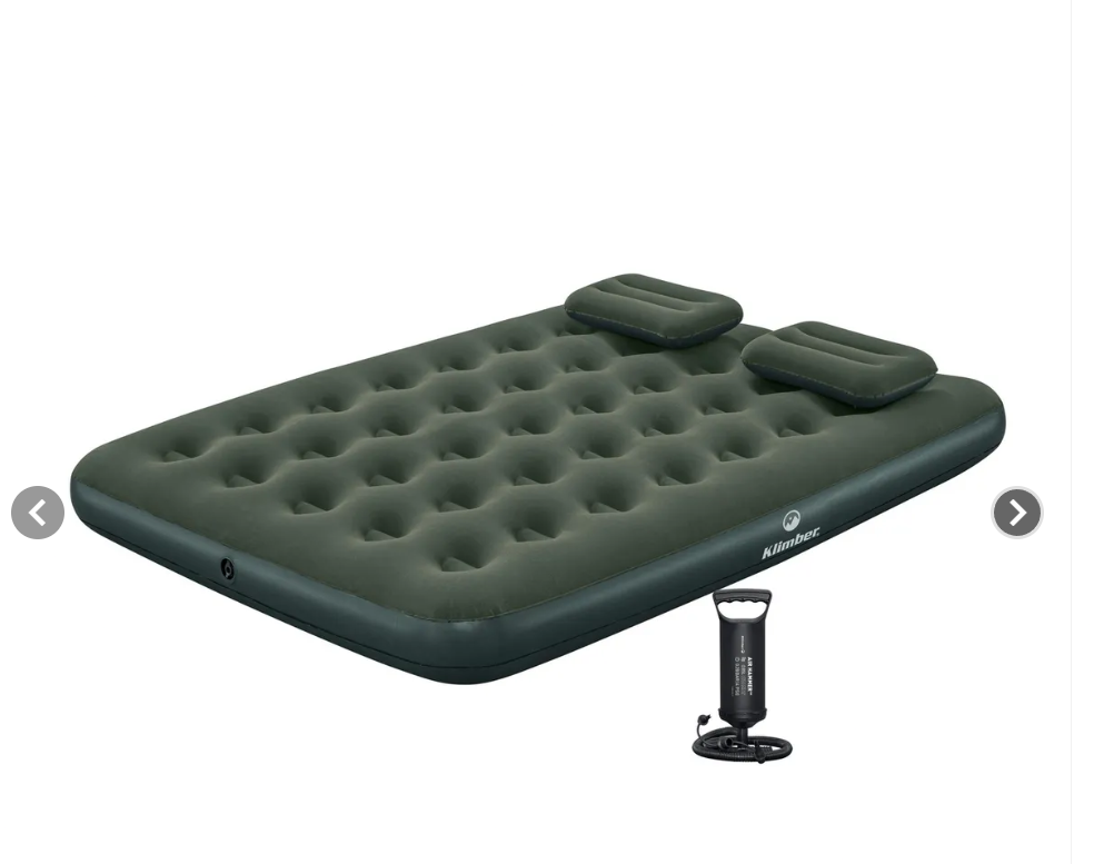 Colchón inflable doble + 2 almohadas + más inflador (1.91x1.37)