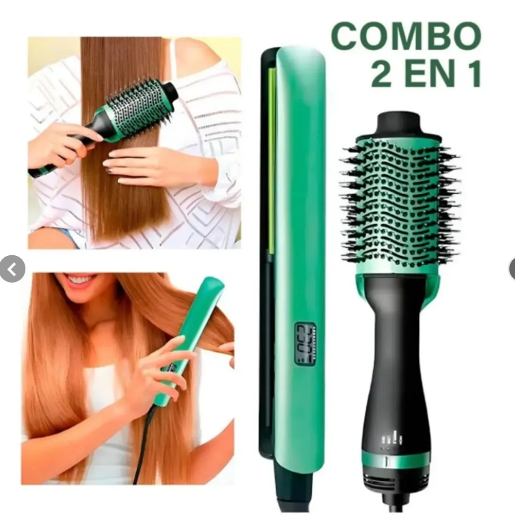 Miniatura 2 de Combo Cepillo Secador y Plancha Aguacate Alisador Pronova