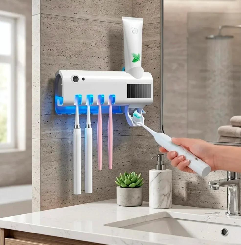 Dispenser De Pasta Dental Con Luz UV Sanitizadora Baño