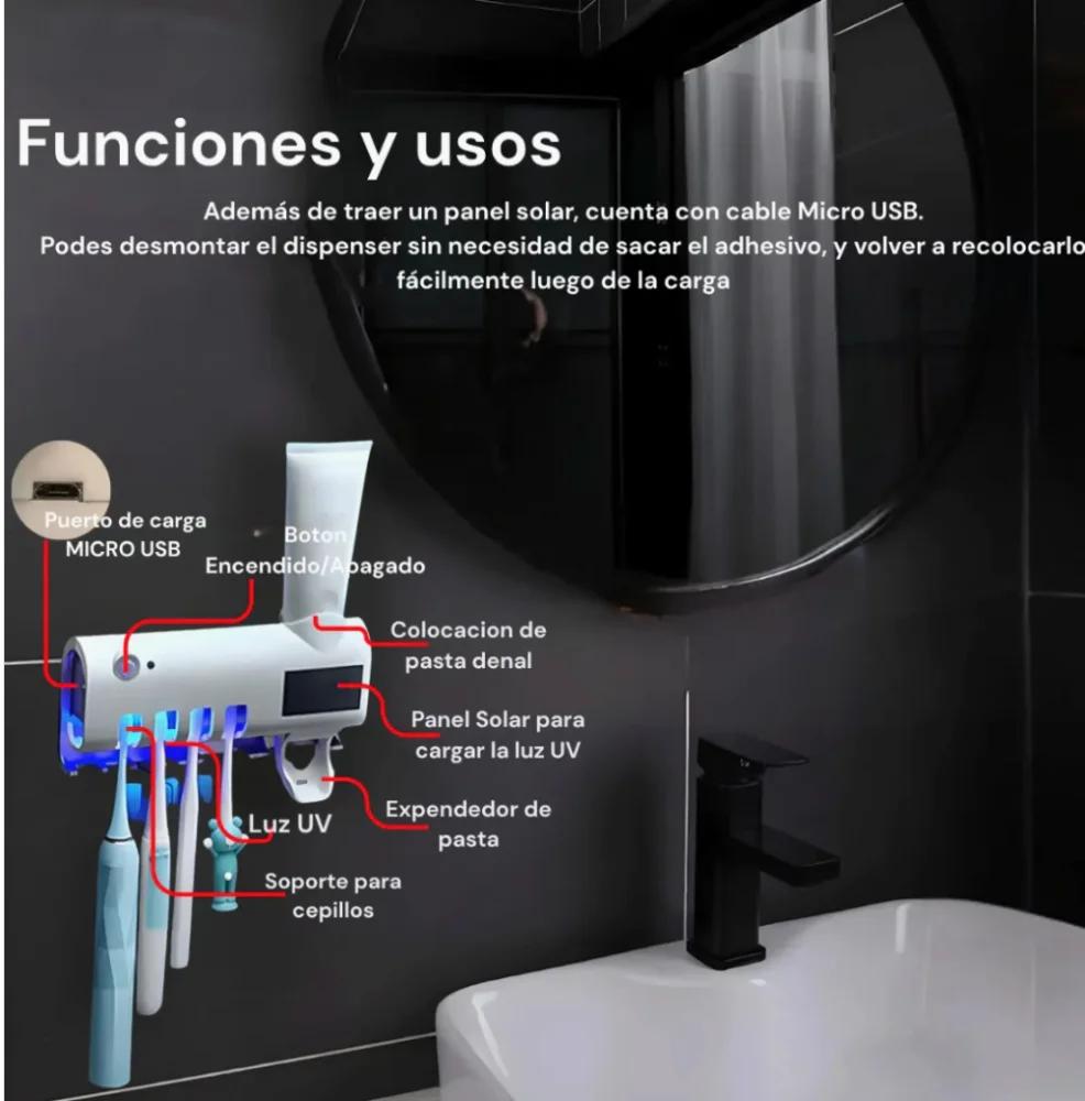 Miniatura 2 de Dispenser De Pasta Dental Con Luz UV Sanitizadora Baño