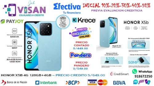 Honor X5B 128GB*4GB*4GB