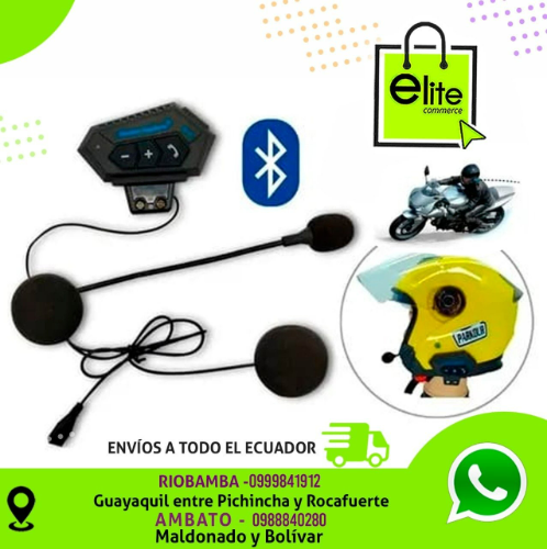 Sistema de Audifonos Inalambricos para Casco de Moto