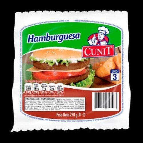 CARNE HAMBURGUESA CUNIT X3