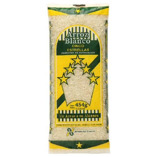 Arroz blanco cinco estrellas 454g