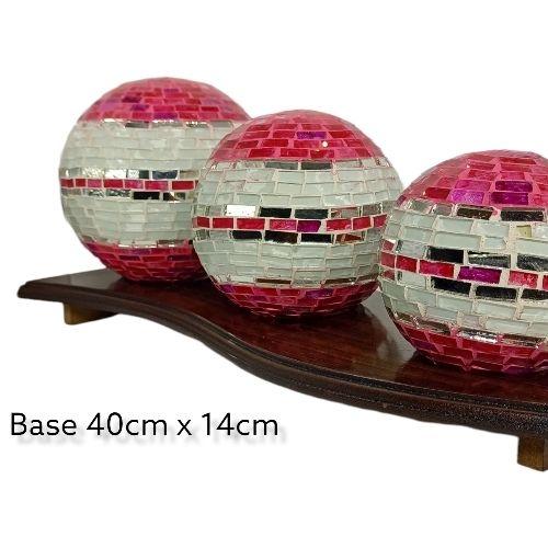 set de esferas vidriadas con base 